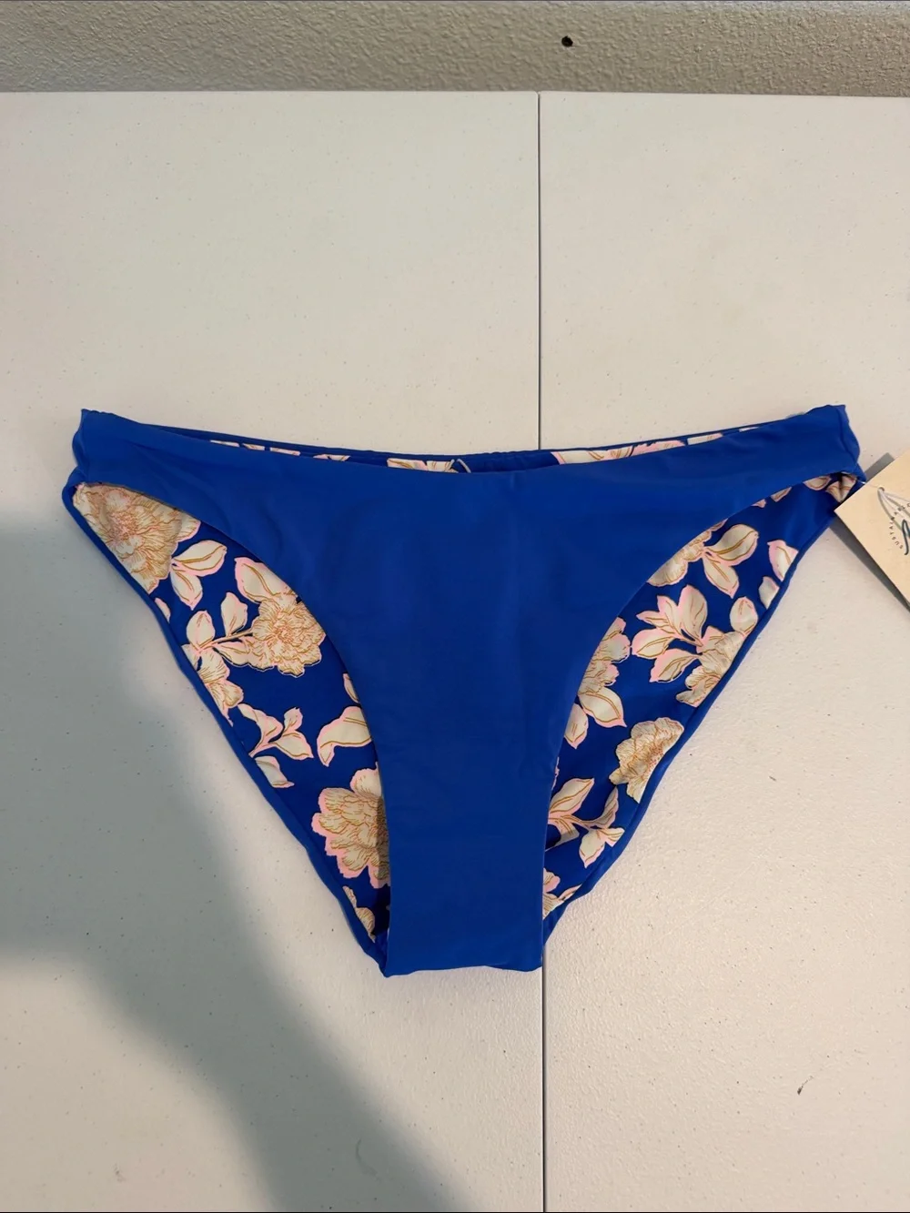 MAAJI Blue Bouquet Splendour High Leg Reversible Bikini Bottom size large